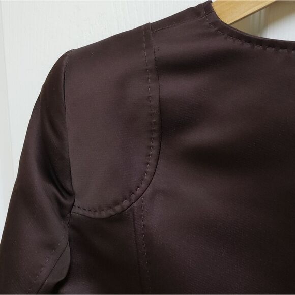 Roberto Just Cavalli Coat Womens S Italy 40 Brown Scuba Long Lined Quiet Luxury - Picture 4 of 15